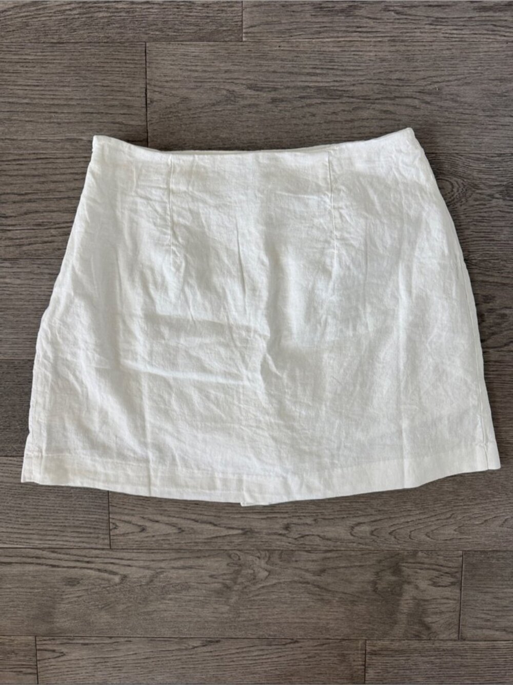 White Linen Wrap-Front Skort - Picture 2 of 2